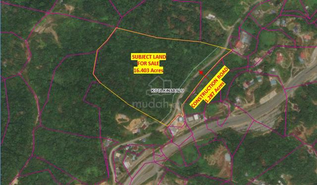 CL Land For Sale / 16.4Ac / Inanam / KK / Kiansom / Pan Borneo Highway 1