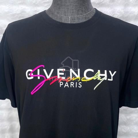Givenchy Black Tee with Rainbow Embroidery Wording - photo 3 of 5