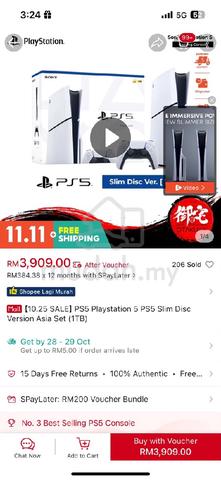 PS5 Slim Disc Version 1TB - photo 3 of 3