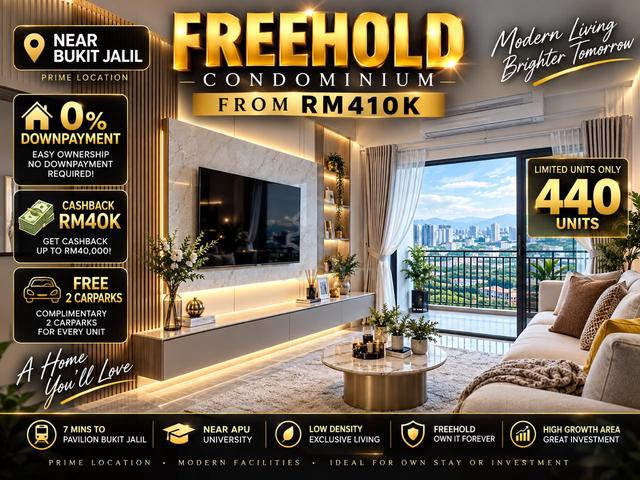 Fully Urnished, Near Pavilion2 Bukit Jalil, Super Low Density, Freehold Condo 1