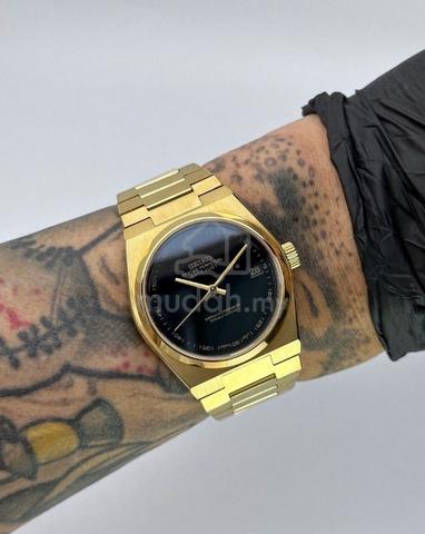 Custom Seiko Mod 37mm Black Gold DateJust PRX - Watches Custom Seiko Mod 37mm Black Gold DateJust PRX - Watches