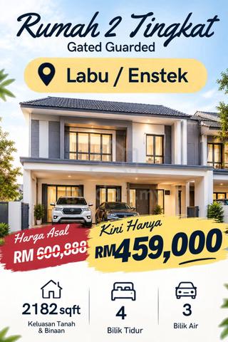 (Below RM460k!!) Rumah Batu Merah 2 Tingkat [4 Bilik | Gated Guarded] 1