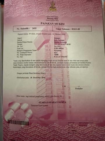 Tanah pertanian Ulu Sg Choh 2.2 Acre untuk dijual 1