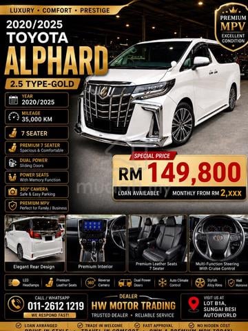 2020 Toyota ALPHARD 2.5 S TYPE GOLD MILEAGE 35K KM - 1