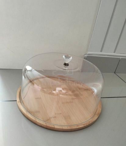 Cake Dome with Bamboo Base / Food Serving Tray - photo 2 of 5