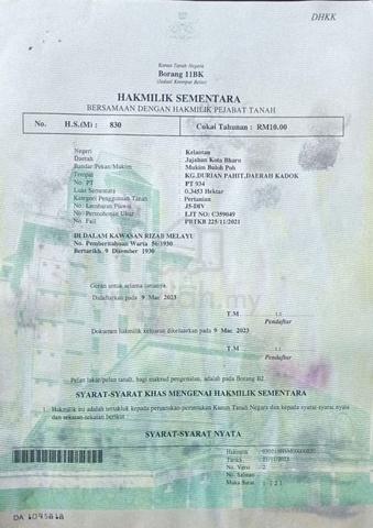 Kelantan Kota Bharu Agricultural Freehold Land For Sale 1