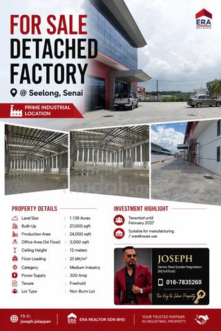 Factory For Sale at Seelong, Senai Johor 1