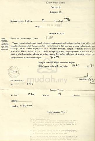 Kubang Semang 1.351 acre @ north side of east-west highway 4