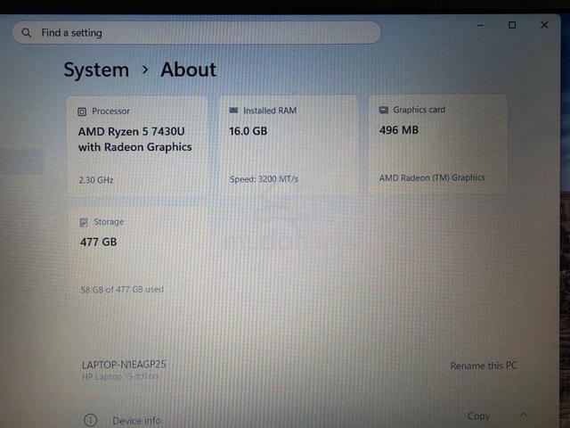 HP Laptop 15.6 (R5-7430u/512/16GB)Backlit Keyboard - photo 3 of 6