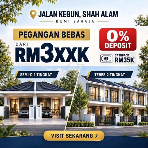 Rumah Landed Jalan Kebun | Freehold Rizab Melayu | 0% Deposit 1