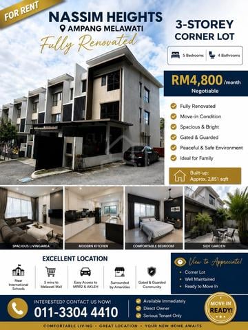 Modern Corner Super Link | Nassim Heights Ampang | Fully Renovated 1