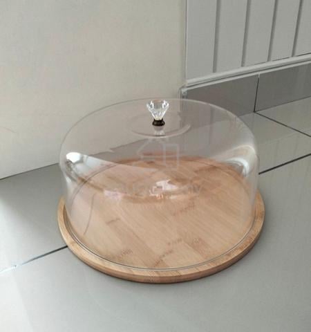 Cake Dome with Bamboo Base / Food Serving Tray - photo 4 of 5
