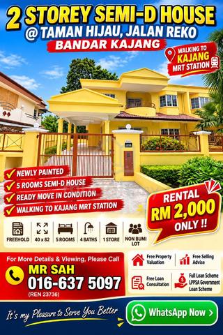 MRT STATION SEMI-D HOUSE Taman Sri Reko Sungai Chua Bandar Baru Bangi 1