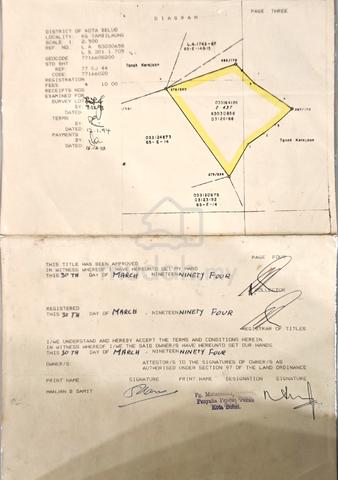 Enam Ekar Tanah Pertanian (Native Title) Untuk Dijual 1