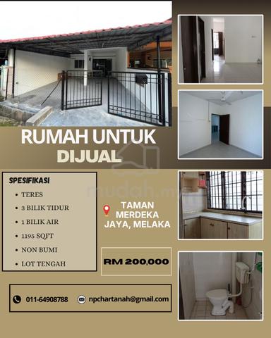 Rumah Untuk Dijual Taman Merdeka Jaya, Melaka 1