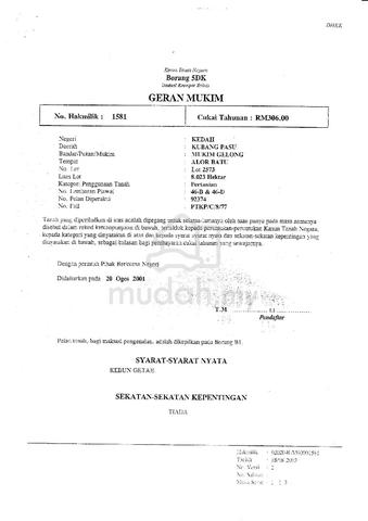 tanah pulau nyior untuk jual 1