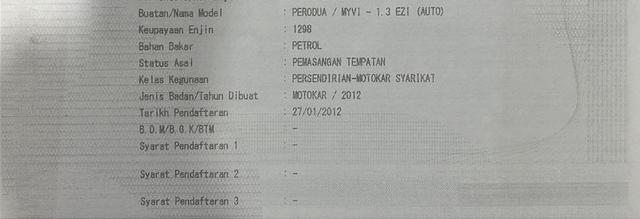 2012 Perodua MYVI 1.3 (A) [SERVICE RECORD] - 2
