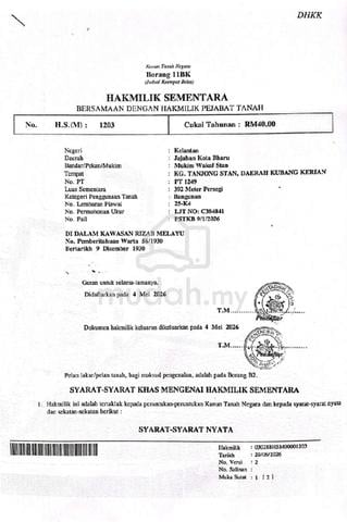 Tanah lot Semi D utk dijual(Kubang Kerian) 1
