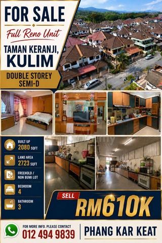 For Sale Taman Keranji Kulim Double Storey Semi-D 1