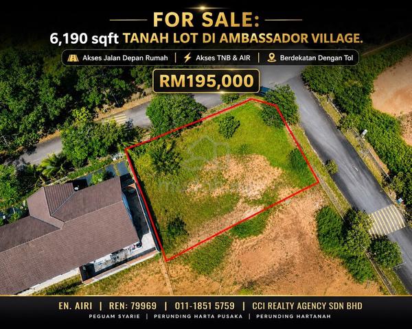 6,190 SQFT TANAH LOT – AMBASSADOR VILLAGE, MELAKA |Bumilot ONLY 1