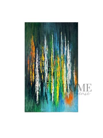 Emerald Rain – Large Textured Abstract Canvas Wall - photo 3 of 5