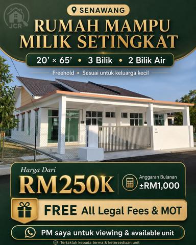 New Senawang Seremban Single Storey Freehold 3 Bilik Tidur 2 Bilik Air 1