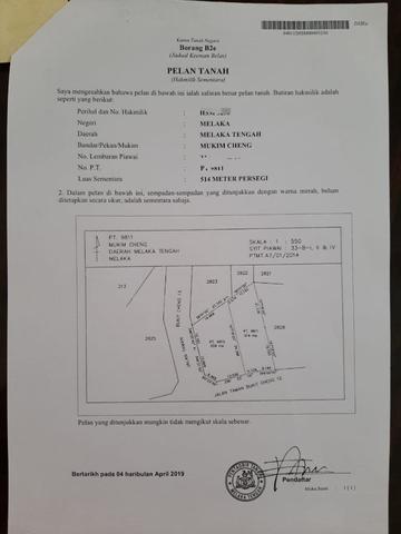 Freehold Residential Land Tmn Bukit Cheng Melaka 1
