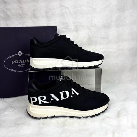 Prada Black Nylon Chunky Sneakers with White Logo - photo 2 of 6