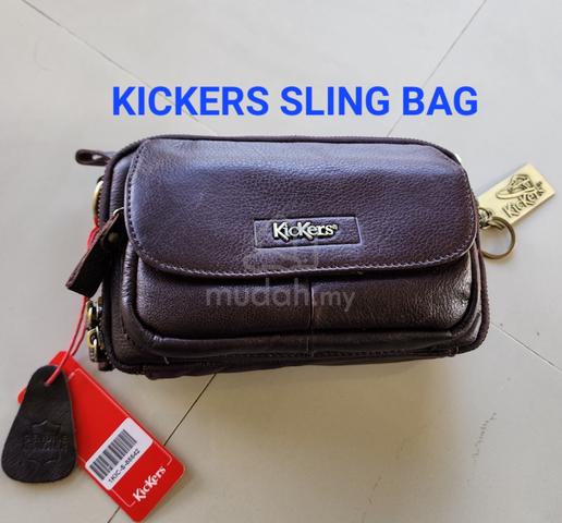 Kickers Sling Bag Pouch Bag Original Genuine Leather Attach With Belt (2 in  1) 78045 | Lazada