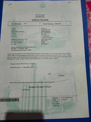 tanah suku ekar belakang klinik kesihatan bachok 1