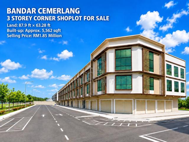 Bandar Cemerlang 3-Storey Corner Shoplot For Sale | 4.99% ROI 1