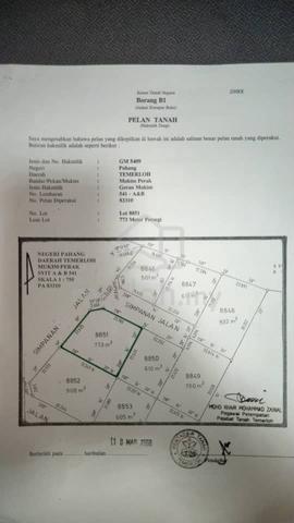 Lot Banglow untuk dijual di batu 3 Simpang Songsang, Temerloh Pahang. 1