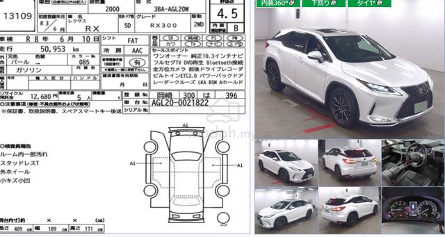 4.5B 50K KM MILE UNREG 2021 Lexus RX300 LUXURY 2.0 - 2