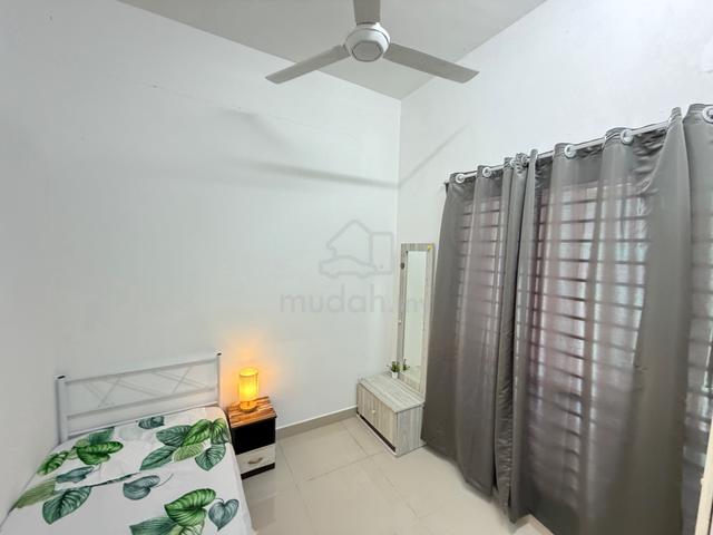 Rm0 Deposit. Full furniture Single Room utk Lelaki. Rumah Teres 1
