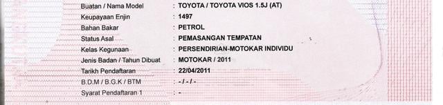 CASH OTR Toyota VIOS 1.5 DUGONG TRD (A)1THN WARNTY - 2