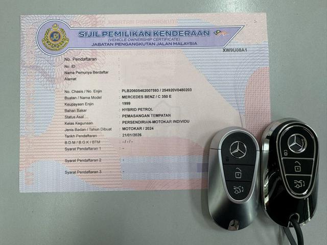 2024 Mercedes Benz C350E 2.0 AMG UDR WARRANTY 2032 - 2