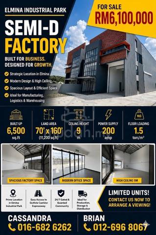 Sungai Buloh Freehold Factory for sale Elmina Business park 1
