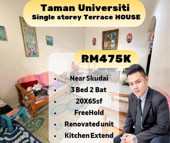 Taman Universiti Single Storey For Sale/Jalan Kebangsaan/Skudai 1