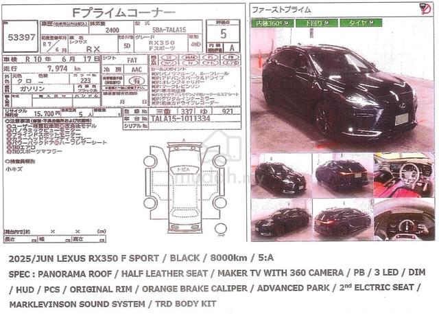 2025 Lexus RX350 2.4 F SPORT Full Specs - 5A - 3