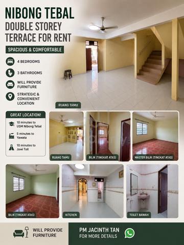 Nibong Tebal Double Storey Terrace For Tent, Near Resudency Mwrbok 1