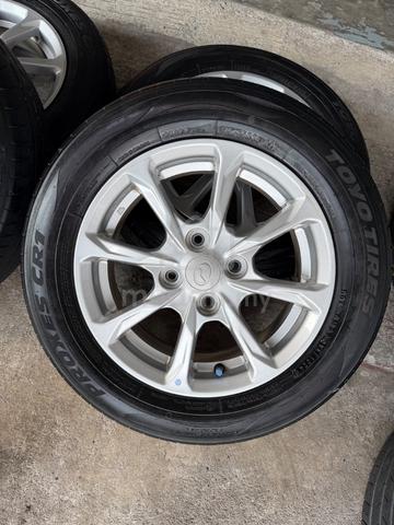 Rim original axia 14 inch siap tayar toyo tahun 24 - photo 3 of 6