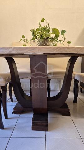 Elegant Round Marble Dining Table with 6 chairs - photo 6 of 6