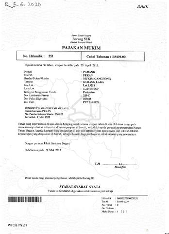 Kubang Laka, Ganchong, Pekan 1