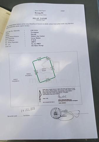 Tanah lot banglo utk dijual di PADANG MENGKUANG MARANG 1