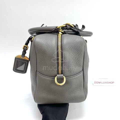 Preloved Prada Grey Bauletto Boston Bag GHW - photo 3 of 6