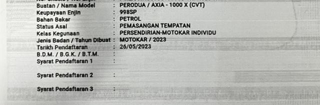 2023 Perodua AXIA 1.0 X (CVT) (A) [F.S.R] - 2