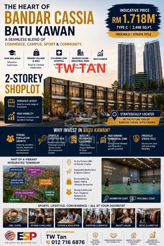 Freehold 2 Storey Commercial Shoplot Batu Kawan Investment Opportunity 1