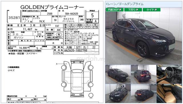 2023 Lexus NX250 2.5 LUXURY Grade 5A P-Roof Unreg - 2
