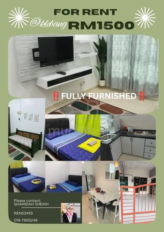 Rumah Fully Furnished utk disewa di Klebang 1