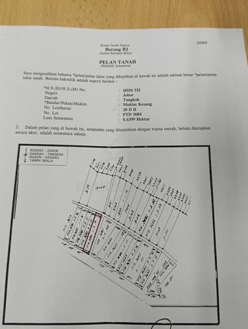 Tanah untuk dijual/Mukim Kesang-Tangkak/Pertanian 1